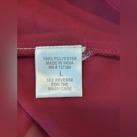 Live 4 TRUTH Lace Top Burgundy 3/4 Sleeve Junior's Size Large - Picture 4 of 6